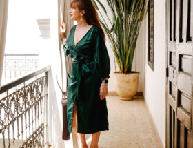 Aura wrap dress by Papercut Patterns